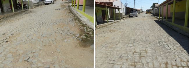 Distrito de Vila Nova antes e depois da Operação Tapa Buracos